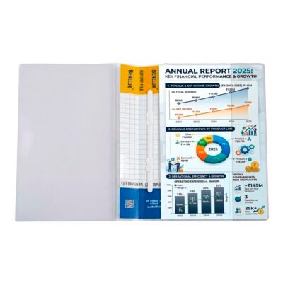 REPORT FILE 171 A4 SIZE TRANSPARENT (TR) WITH BUILT IN POCKET